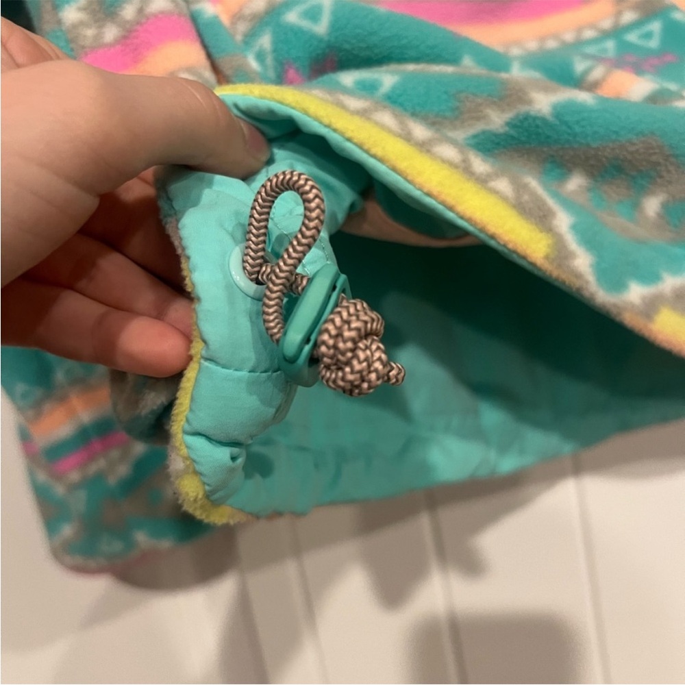 Chubbies Teal and Pink Reversible Fleece Pullover Size XS Unisex - Picture 3 of 5